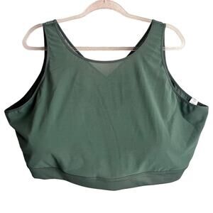Old Navy Plus Women's 4X Powersoft Active Sports Bra Sage Green Mesh Overlay